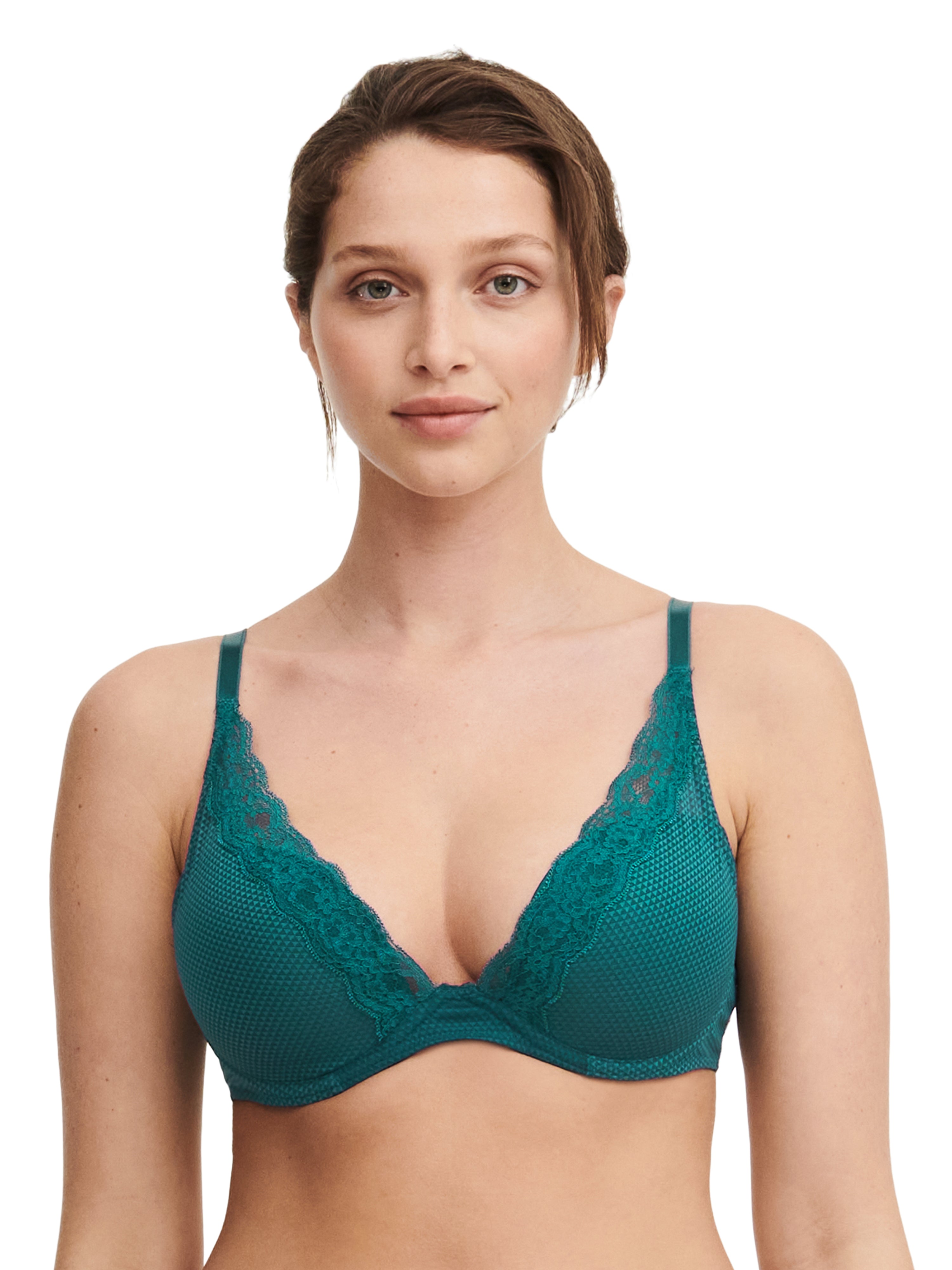 Chantelle Passionata Brooklyn T-Shirt Bra - P57010 - Oriental Green/Porcelain Pink