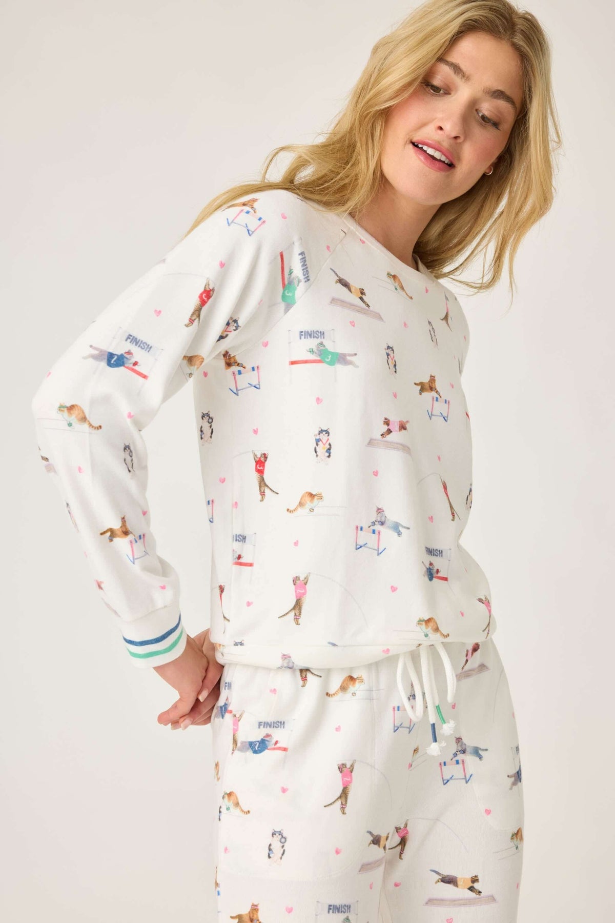 PJ Salvage - CATLETICS Long Sleeve Top/Jogger Set - RUCALS1