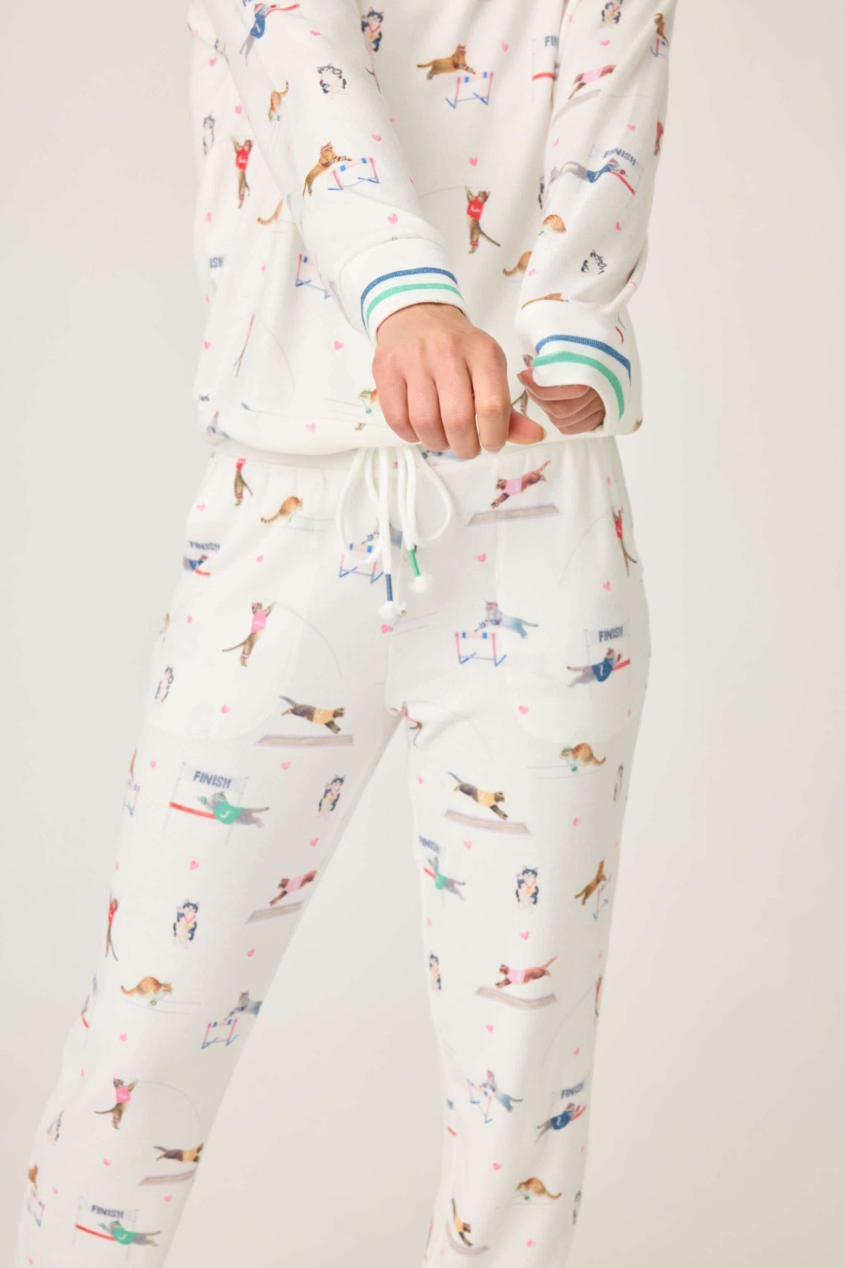 PJ Salvage - CATLETICS Long Sleeve Top/Jogger Set - RUCALS1