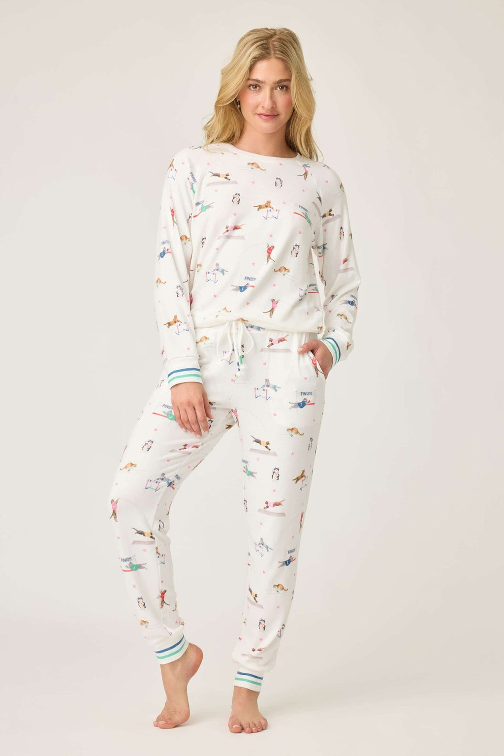 PJ Salvage - CATLETICS Long Sleeve Top/Jogger Set - RUCALS1