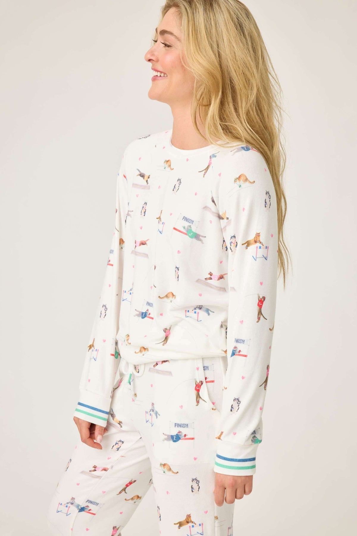PJ Salvage - CATLETICS Long Sleeve Top/Jogger Set - RUCALS1