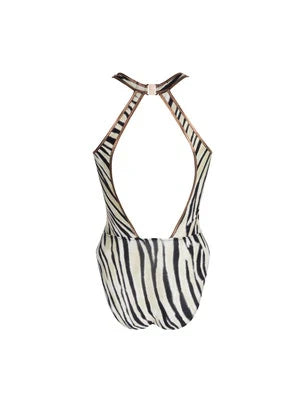 Anitgel Swim - Non-Wire Halter Swimsuit - EBB9249 - Tigre Blanc